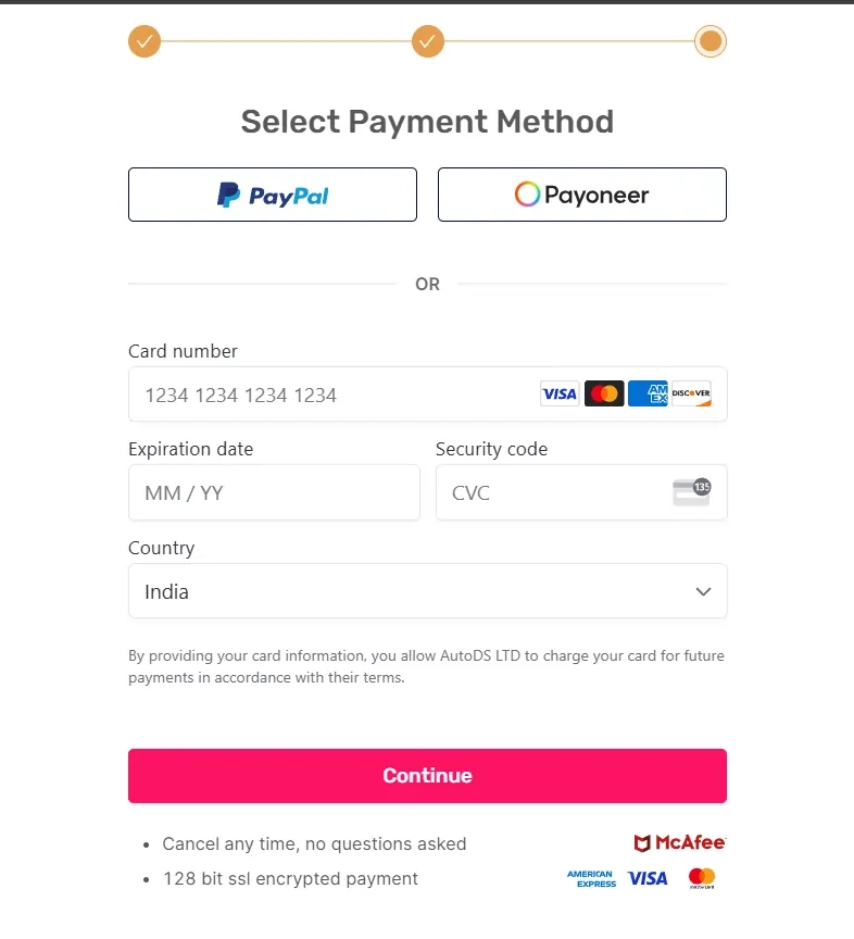Step 4: Enter Payment Details